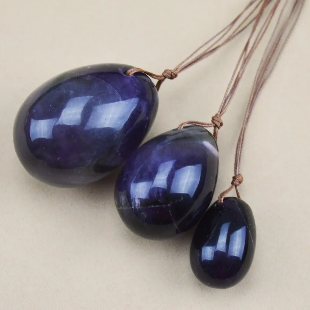 1 Set natural Amethyst drilled egg for kegel exercise pelvic floor muscles vaginal exercise yoni egg ben wa ball 1 Set natural Amethyst drilled egg for kegel exercise pelvic floor muscles vaginal exercise yoni egg ben wa ball