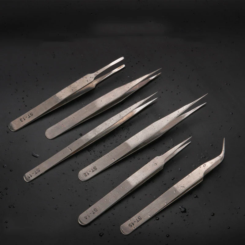 

Stainless steel anti-magnetic industrial tweezers stainless steel latch tweezers pliers tweezers set electrician repair