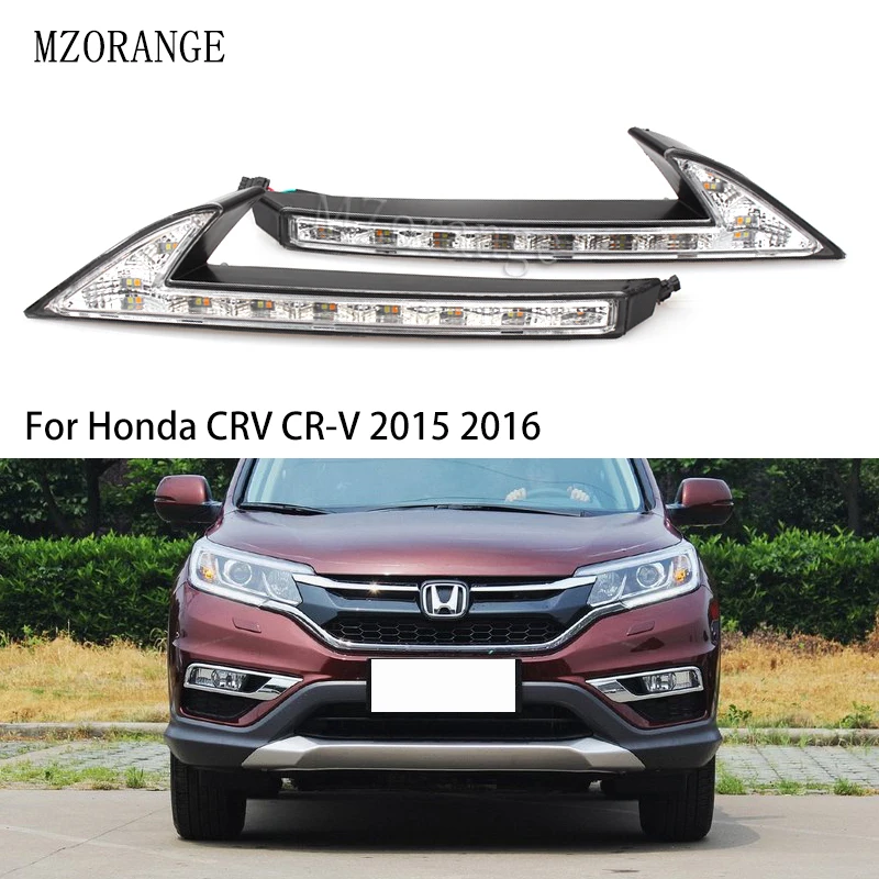 

MZORANGE For Honda CRV CR-V 2015 2016 Front Fog Lamp DRL LED Daytime Running Light with Yellow Turn Signal Light Functions