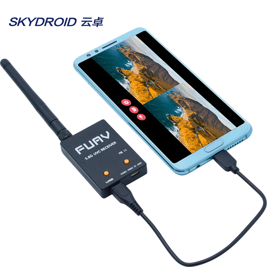 

New FUAV Mini OTG Receiver 5.8G 150CH Mini FPV Receiver UVC Video Downlink OTG VR Android Phone