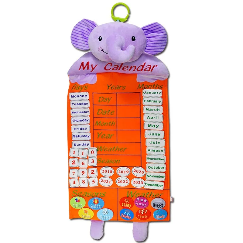  Intellectual intelligence Clock Calendar teaching aids hour learner early Education puzzle Toy Clot - 32982535933