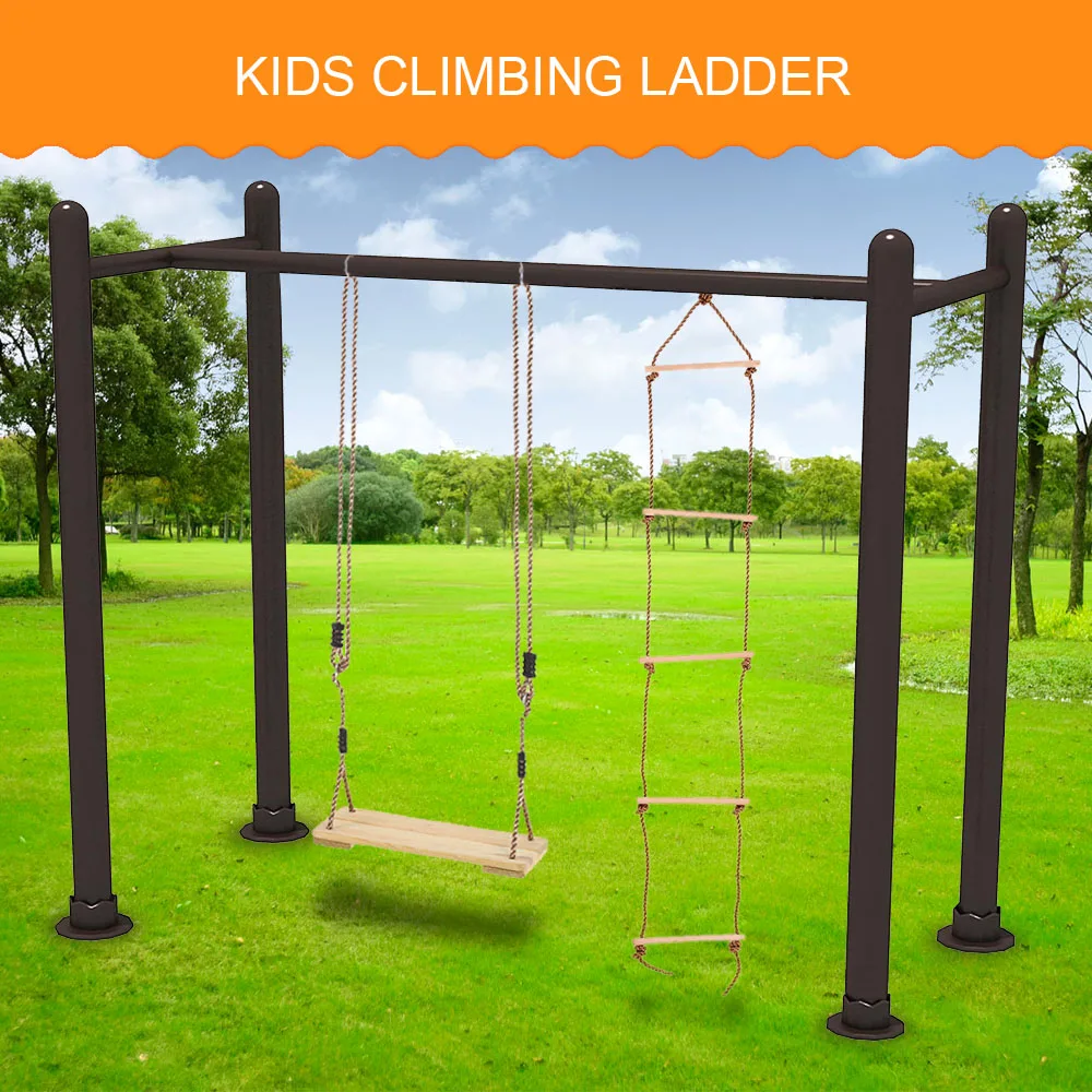 New Child Outdoor Sturdy Indoor  Rope Climbing Ladder 5 Rungs Ladder Kids Children Park Playground Yard Toy Play Fun Sports Tool