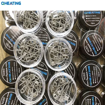 

Qheating 10pcs/lot Pre-built NI80 Premade Coil Alien coil,Twisted coil DIY Heating Alien Clapton Wire For E Cigarette Rda