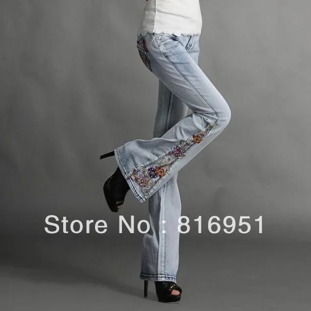 women's embroidered bootcut jeans