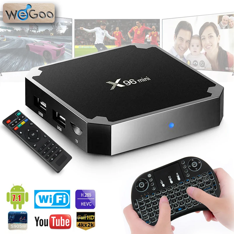2018 WEGOO X96 Мини ТВ коробка Android 7 1 S905W 2 ГБ 16 Гб WiFi интерактивное телевидение умное