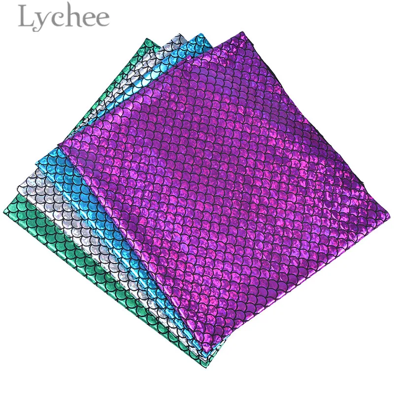 

Lychee Mermaid Hologram Stretch Fabric Solid Color Elastic Sewing Cloth Fabric DIY Handmade Materials For Garments