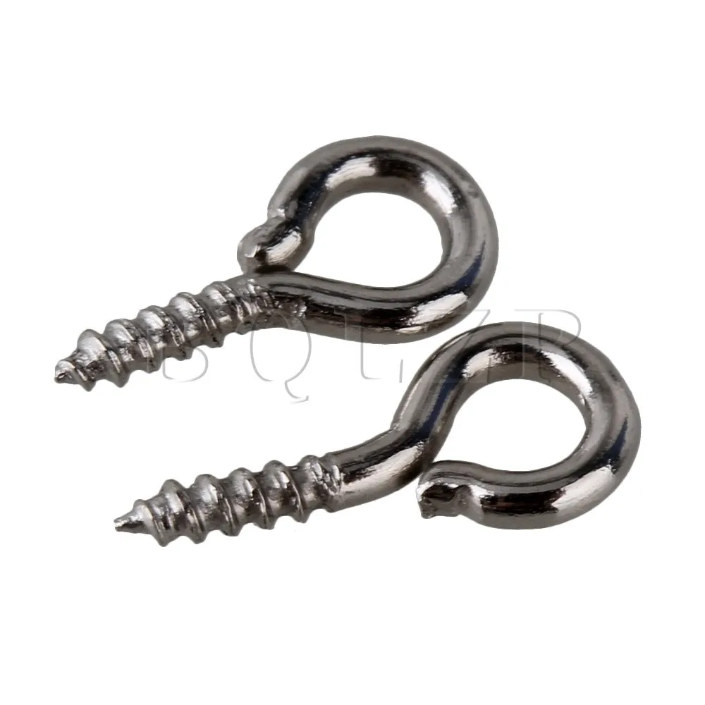 1000pcs Silver 0.5# Mini Screw Eye Pins Eye Pins Hooks Eyelets Threaded Hardware
