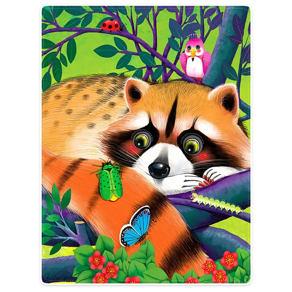 

Blankets Cobertor Warmth Soft Plush Cute Raccoon Cartoon Butterfly Beetle Kids Sofa Bed Throw a Blanket Plaid