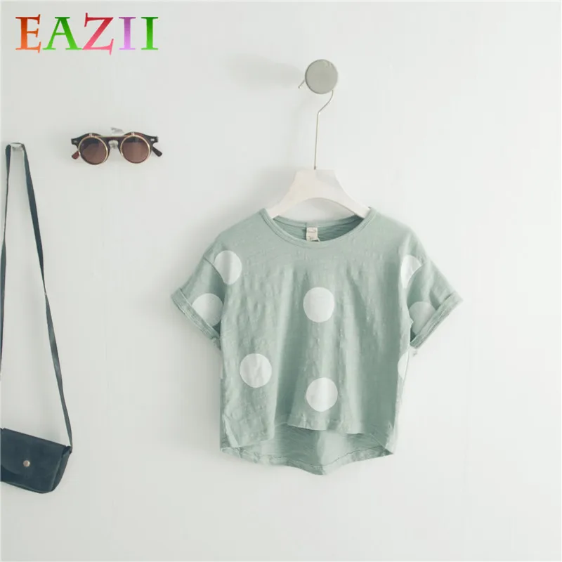 

EAZII Baby Girls Boys T Shirt Short Sleeve Kid Summer Shirt Crop Tops Polka Dot Modal Shirts Tee Kids Clothing 2019 summer