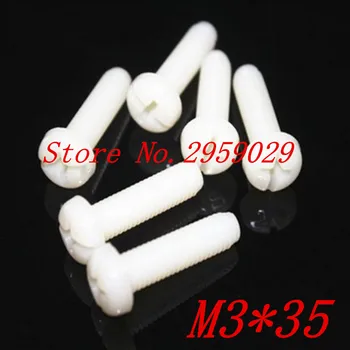 

500pcs m3 x 35 M3*35 White nylon round pan head screw