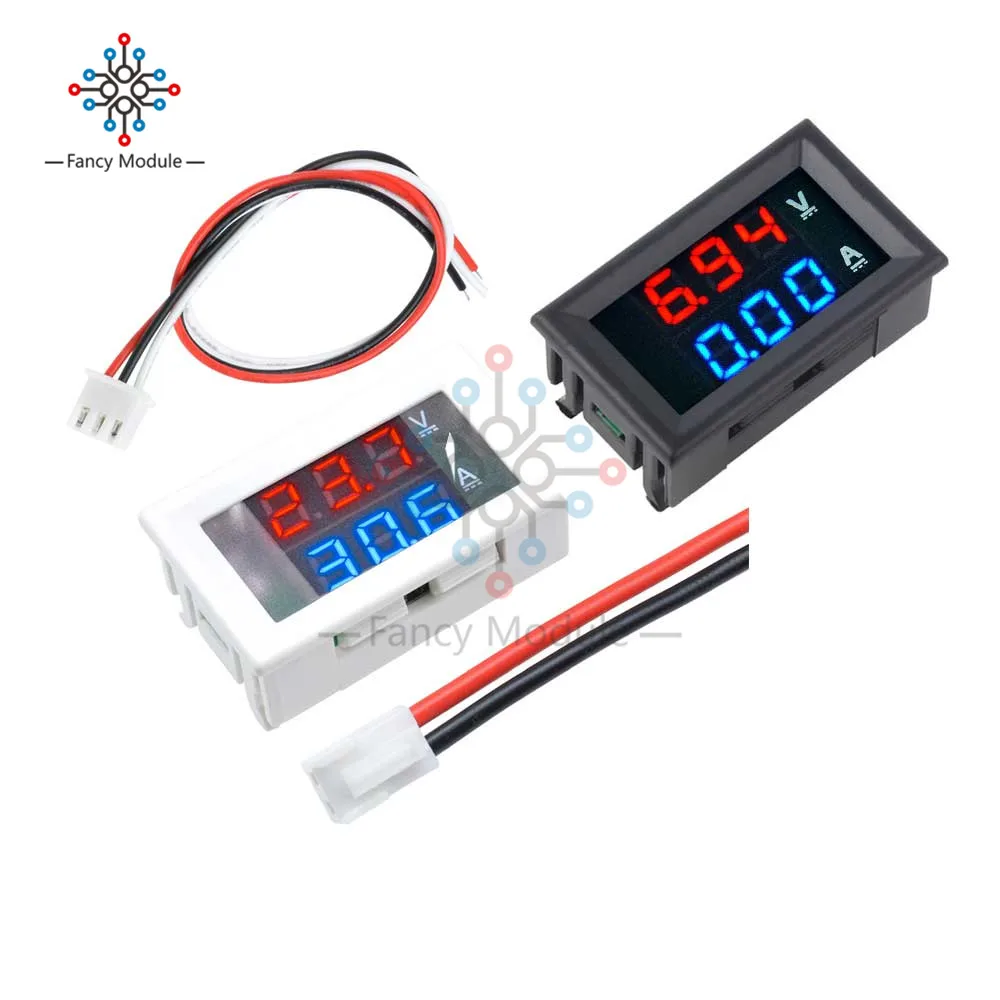 

DC 100V 10A Mini LED Digit Tube Voltmeter Ammeter 0.56 inch Panel Amp Blue Red LED Display Monitor Voltage Current Meter Tester