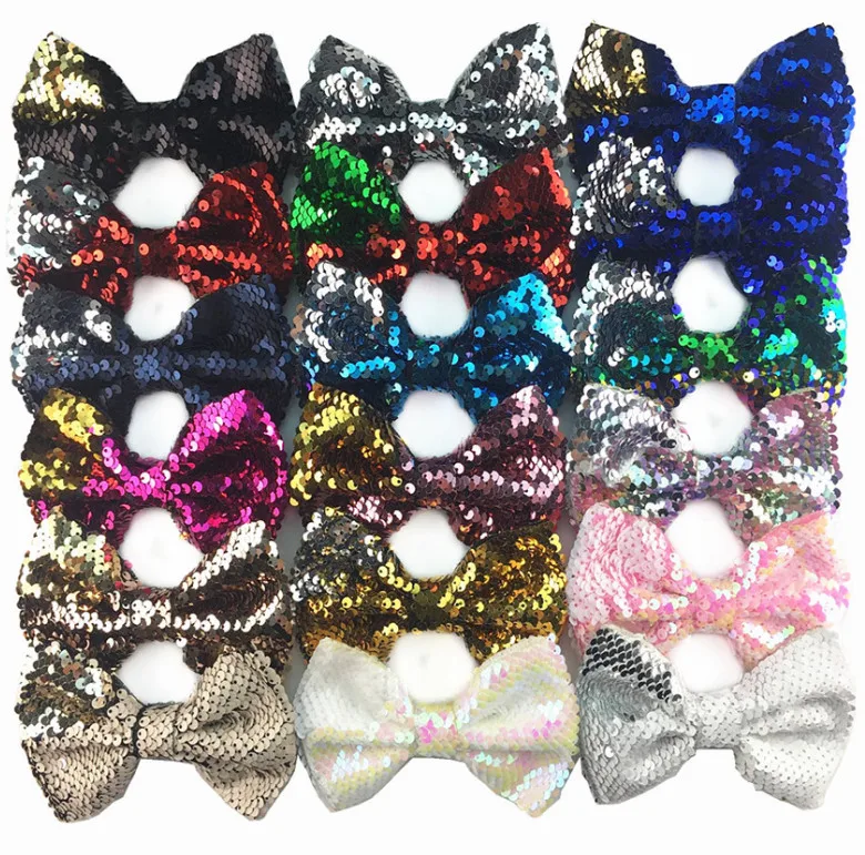 

NEW Big sequin hairbows girls boutique hair bows for headbands hairclips kids christmas gifts hair accessories 20pcs/lot