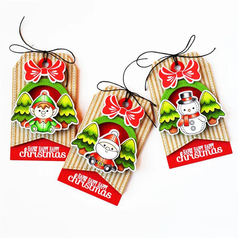 

Promotion Die Cutting Christmas Reindeer Metal with Clear Stamp DIY Decorative Embossing Scrapbooking Craft Card Stencil
