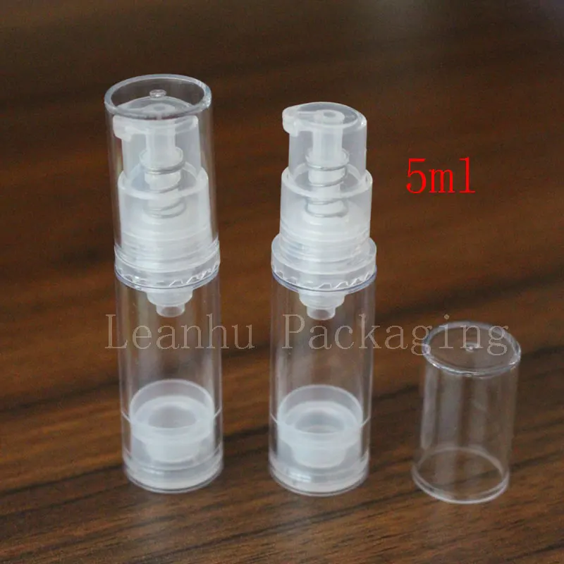 5ml Empty Cosmetic Airless Pump Lotion Bottle with clear pump clear cap