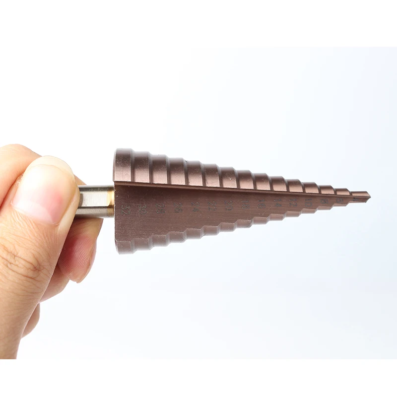 CO / M35 HSS Multifunctional Triangle Shank 4-32MM Straight Groove Metal Step Bit Stainless Steel Hole Woodworking Power Tools CO / M35 HSS Multifunctional Triangle Shank 4-32MM Straight Groove Metal Step Bit Stainless Steel Hole Woodworking Power Tools