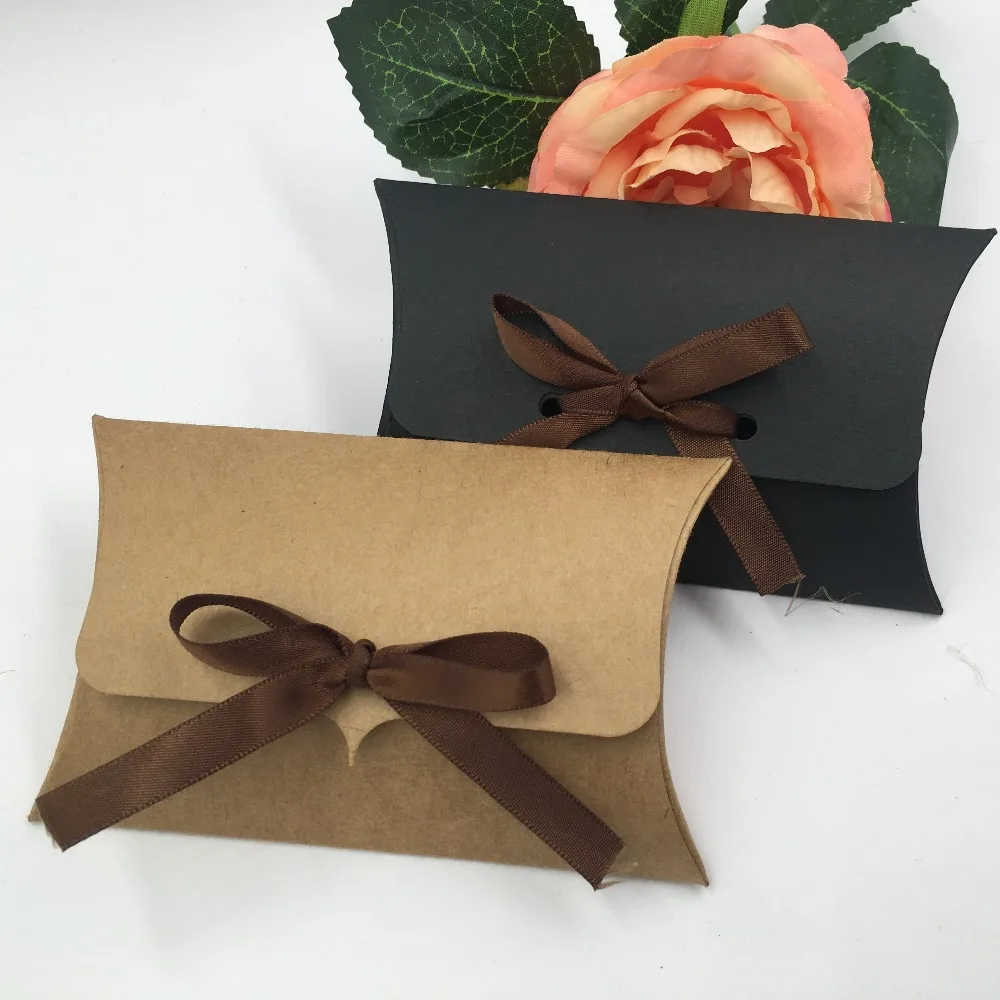 

50pcs/lot Brown and black Packaging Kraft Paper Box For Jewelry Wedding Candy Chocolate Handmade Gift Package Box