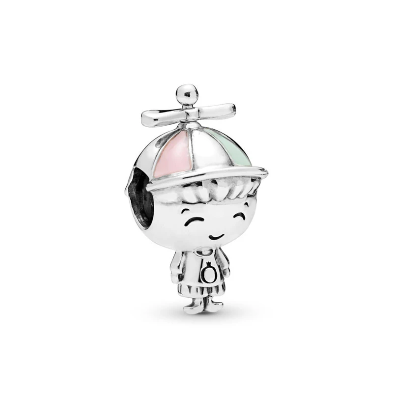 

2019 New 925 Sterling Silver Propeller Hat Boy Charms Crystal Beads Fit Pandora Bracelet For Women DIY Jewelry Free Shipping
