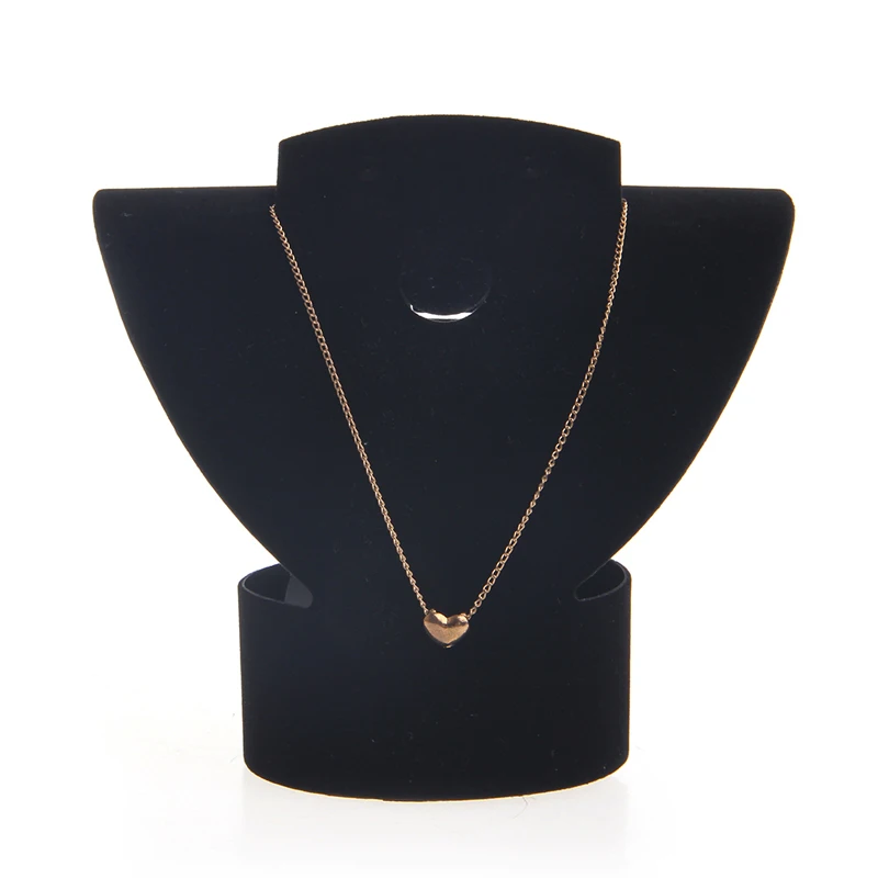 

Brand New Folding Velvet Jewelry Necklace Bust Earring Display Holder Stand Rack Show Case Black white Jewelry Display Rack
