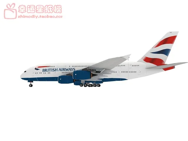 Автомобиль самолет A380BritishAirways3d бумажная модель DIY ручная бумажная форма