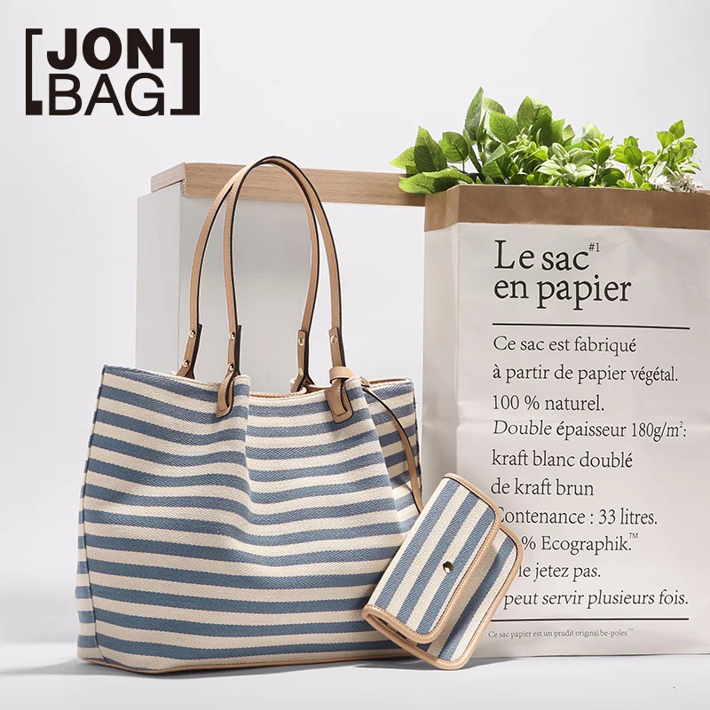 

JONBAG Canvas ins big bag 2019 new Korean version fashion languorous retro one-shoulder tote handbag