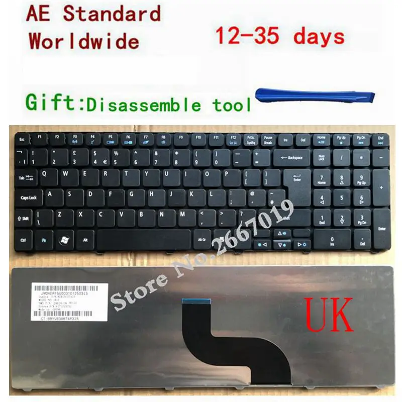 Клавиатура для ноутбука Acer aspire 5820T 7551 5810 5810T 5738 5742 5739 7739 5560 5349 5736 5749Z 5740 7250 5536 |