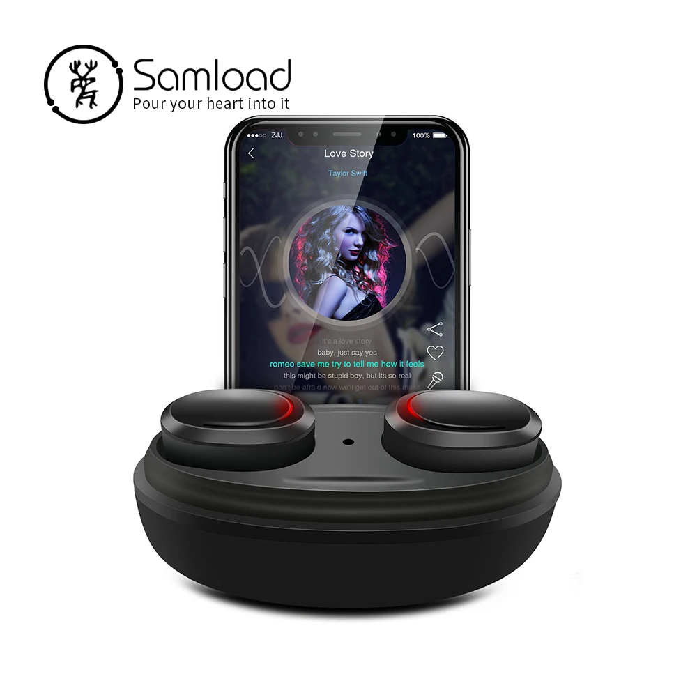 

Samload Wireless Bluetooth earphones Stereo Binaural Sports Earbuds In-Ear Earphone Built-in Microphone with Chargeable Mini Box