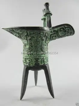 

China bronze decorative hand carved dragon statue Cup