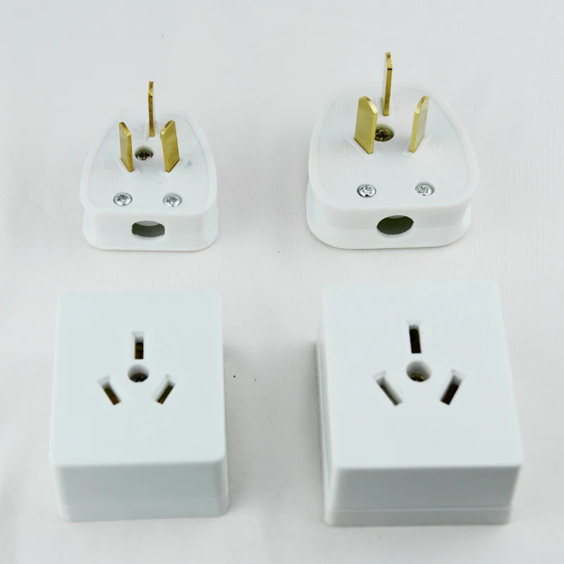4pcs 2Socket 2plug Electrical Outlets Wall Socket and Plugs Bakelite