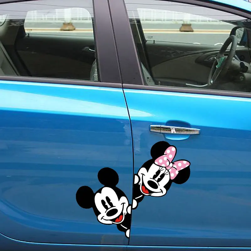 

Aliauto Mickey Mouse Mickey and Minnie Car Door Sticker Funny Car Accessories for Renault Toyota Bmw Audi Q3 5 Ford Focus Golf 7