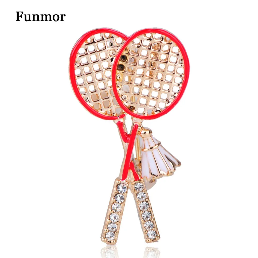 

Funmor Casual Badminton Racket Brooch Enamel Pins Men Children Sport Daily Decoration Jewelry Coat Lapel Accessories Ornaments