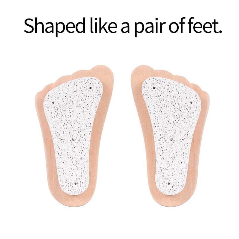 

YOULU Natural Multi-Function Strong Double-Sided Hot Spring Dirt Removal Cleaning Brush Foot Shape Lightweight Practical Wooden