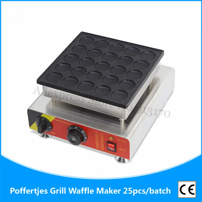 25 Holes Poffertjes Machine Small Pancake Grill Non stick Cooking
