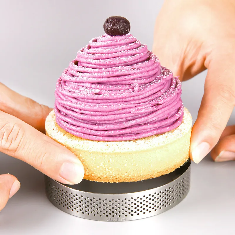 

20pcs Stainless Steel cake mould 8cm Tart Ring silver Home Bake tools hole Circle not retract good DIY chose moulds for party