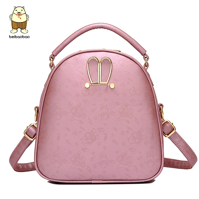 

BeibaobaoBackpack for Teenagers girls School Book Bags Preppy Backpacks Bookbag women travel bag fashion RivetRabbit ears bag
