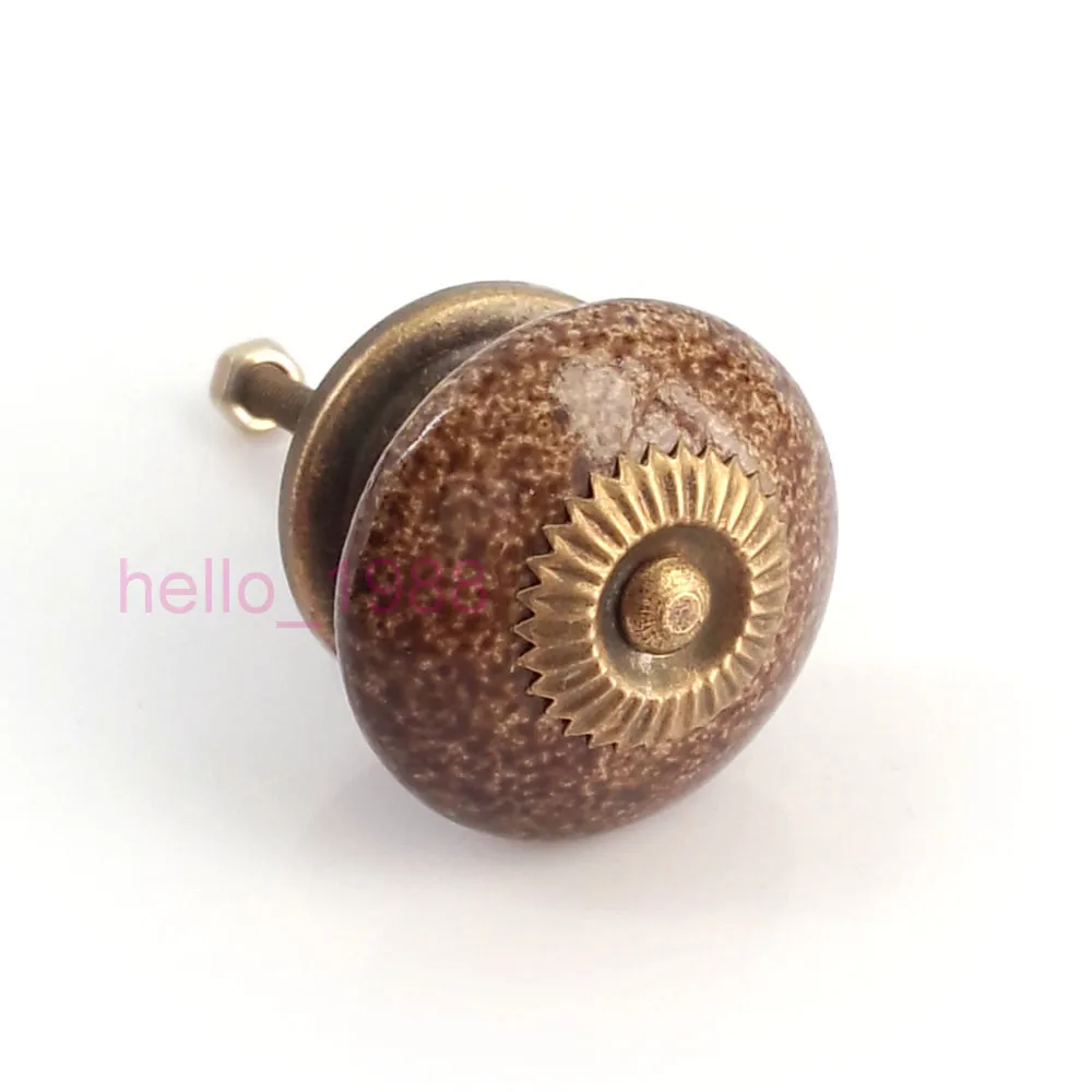 Brown Retro Saucer Acrylic Cute Knob Kitchen Cupboard Closet