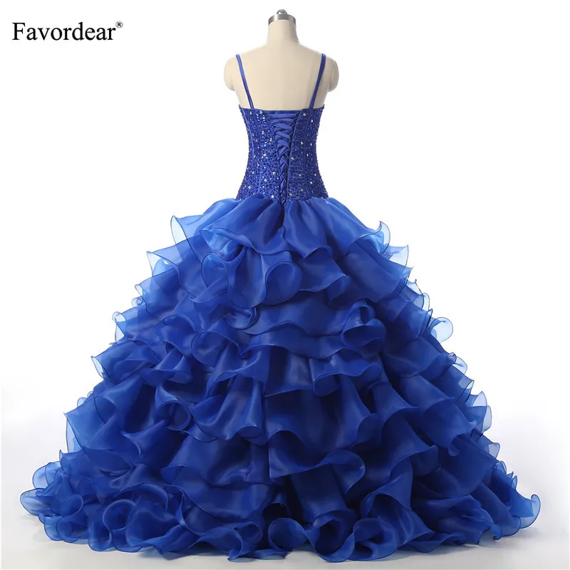 Favordear/Многоярусное бальное платье с рюшами на тонких бретельках Vestidos Quinceanera