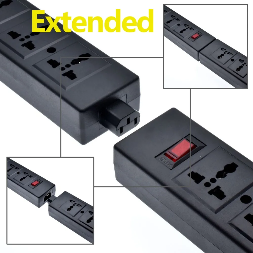 

4 ways Power supply Strip Overload Protector,PDU Strip with safety Shutter Universal Outlet extend with IEC320 C13 Outlet,Holder