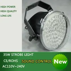 Мини 62 LED белый Strobe Light диско DJ строб лампы soundcontrol стробоскоп Club сценического освещения эффект вспышки света партии