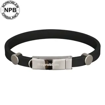 

Noproblem 023 ion balance sports power hologram therapy silicone band waterproof tourmaline germanium bracelet bangles