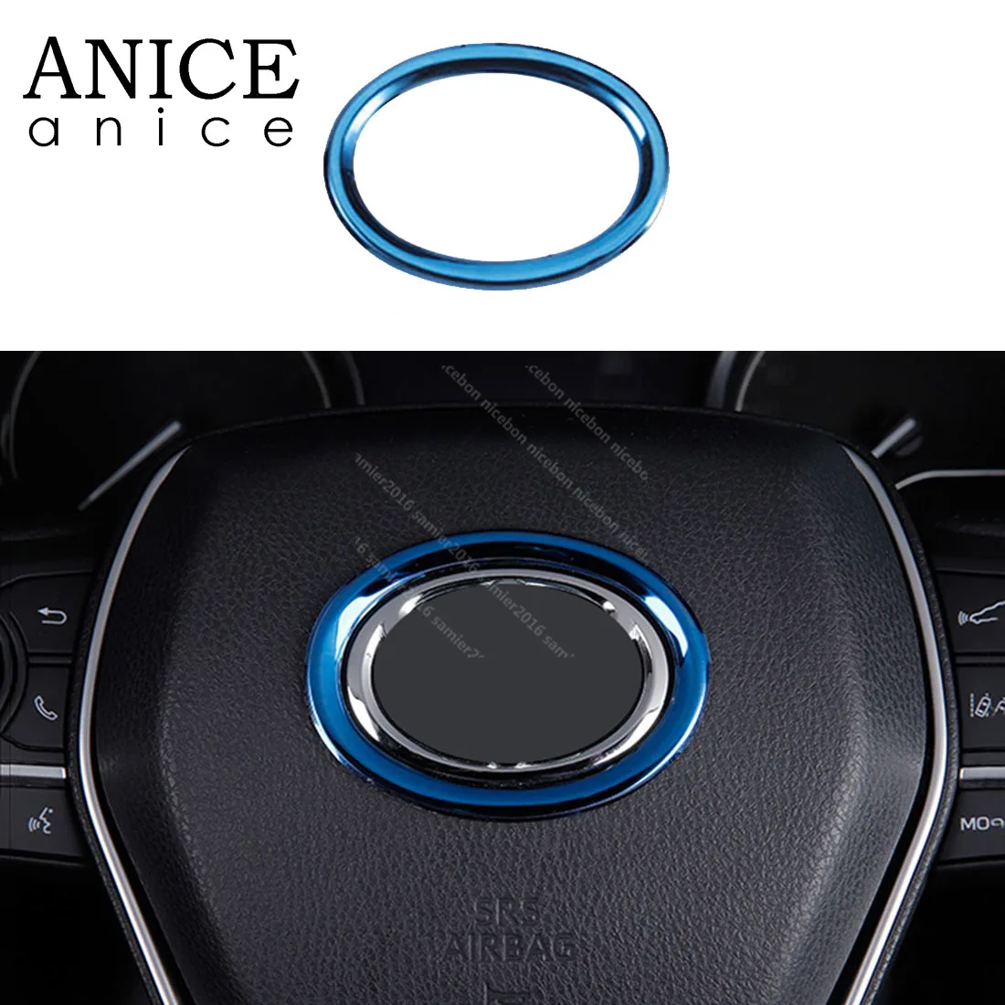 

Steel Car Steering Wheel Center Decor Ring Logo Trim For toyota C-HR CHR