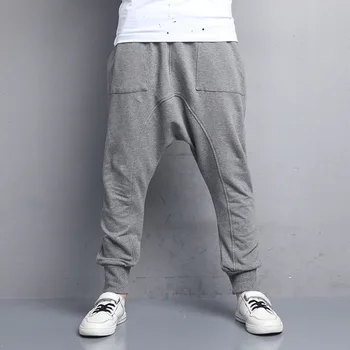 

black gray loose kids harm pants for boys active clothing 2018 autumn children pocket elastic waist trousers boys sports pant