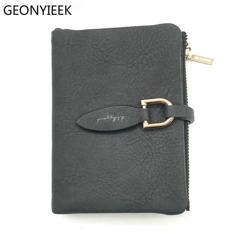 

Lady Letter Snap Fastener Clutch Wallet Vintage Matte Women Leaves Wallet Fashion Small Female Purse short Coin Card Holder