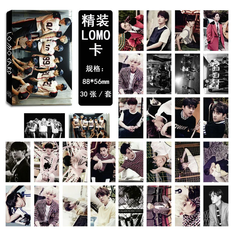 Kpop EXO тот же пункт коллективные модели EX'ACT LOMO набор карт 30 коробка K pop do фото