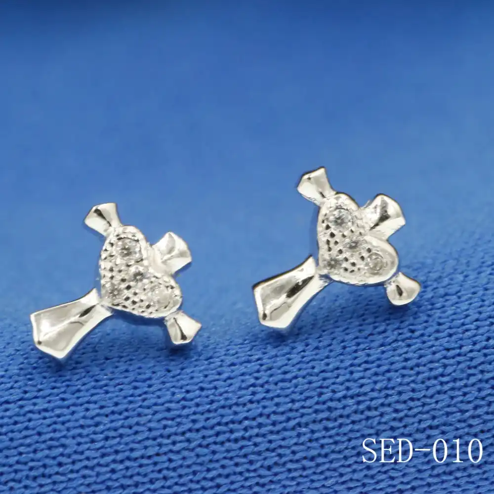 Бесплатная доставка ювелирные изделия Настоящее серебро 925 пробы любовь сережки-крестики любовь Новая инкрустация циркон крест серебряные серьги