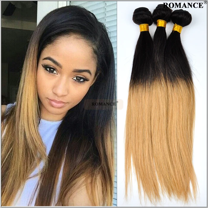 Romance Cheap 6a Ombre Human Hair Weave 3pcs Lot Silky Straight