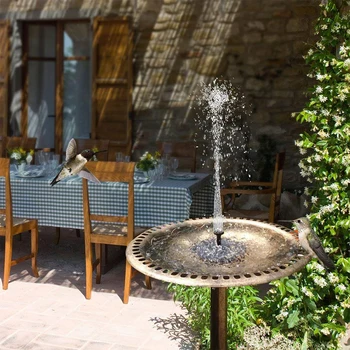 

Garden Decor Birdbath Water Fountain Solar-power Submersible Water Pump Kit Birdbath Fountain for Garden Small Pond Decoration