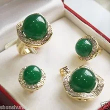 

Fine real Natural Green gem women's mother's pendant earring ring Quartz Fine Plated Bridal wide watch wings queen