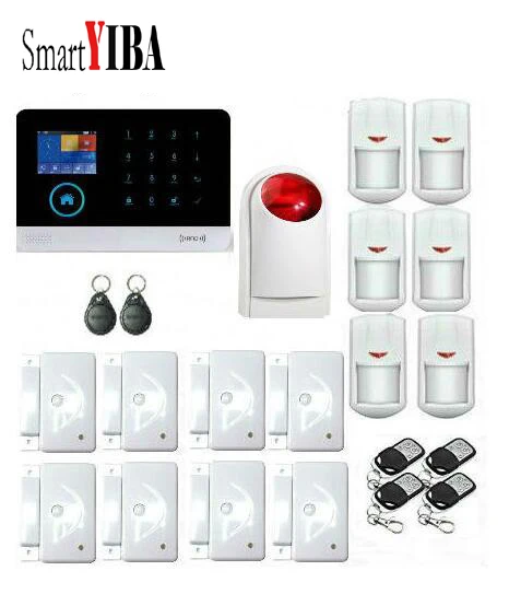 

SmartYIBA 3G WIFI+GPRS Alarm System Kits With APP Control For Home Security Panic Alarm Strobe Flash Siren Door Magnetic Sensor