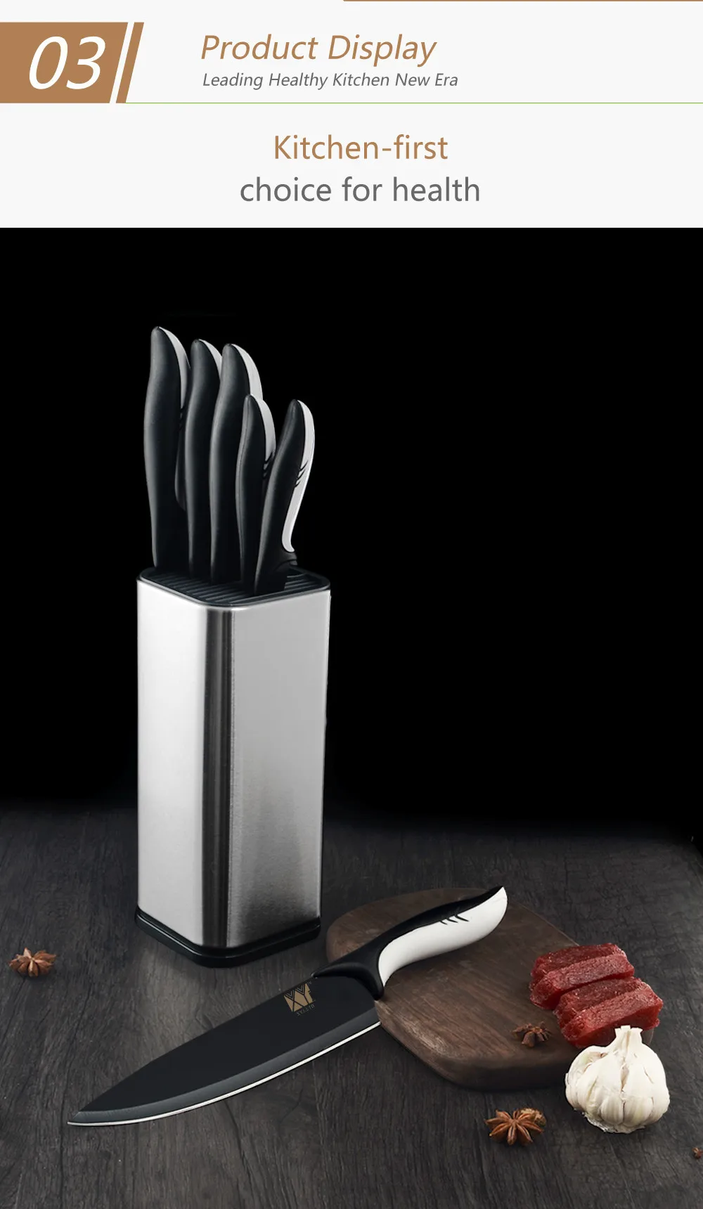 XYj 7 шт набор кухонных ножей из нержавеющей стали шеф-повара для нарезки хлеба сантоку, универсальный нож для очистки овощей " Держатель ножей из нержавеющей стали
