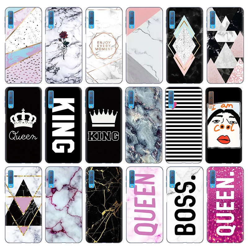 

King Queen TPU Phone Case For Samsung Galaxy A7 2018 Case Cover 6.0" Back For SamsungA 7 2018 A750 A750F Cases Colorful Coque